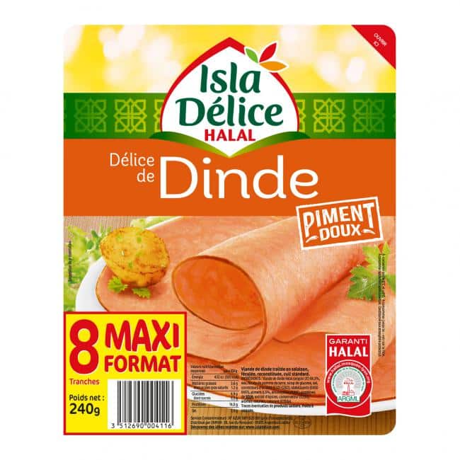 Large Square Delice De Dinde Piment Doux 8 Tranches